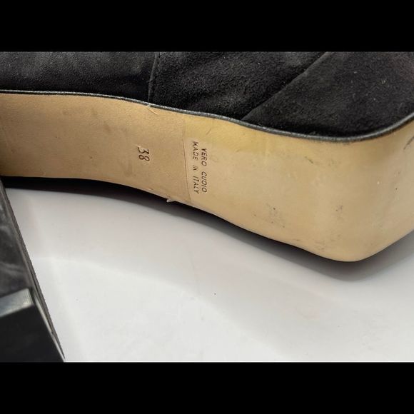 VERO CUOIO side zip suede booties, made in Italy, grey, size 38 (7), - Picture 5 of 10